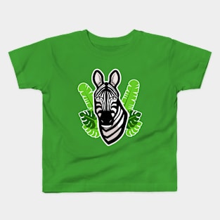 🦓 Zebra Portrait! Kawaii Beautiful African Animal, Zebra Kids T-Shirt